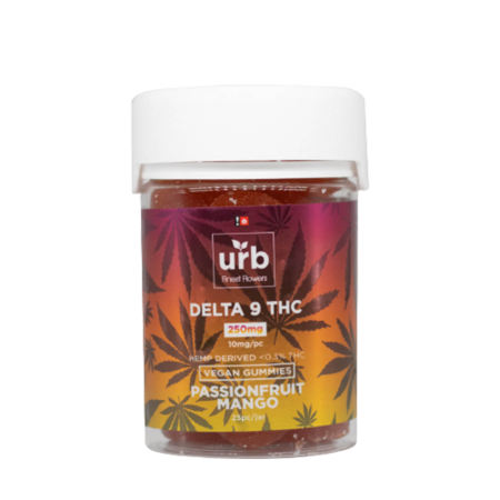 URB Delta 9 Passionfruit Mango Vegan Gummies - 250MG