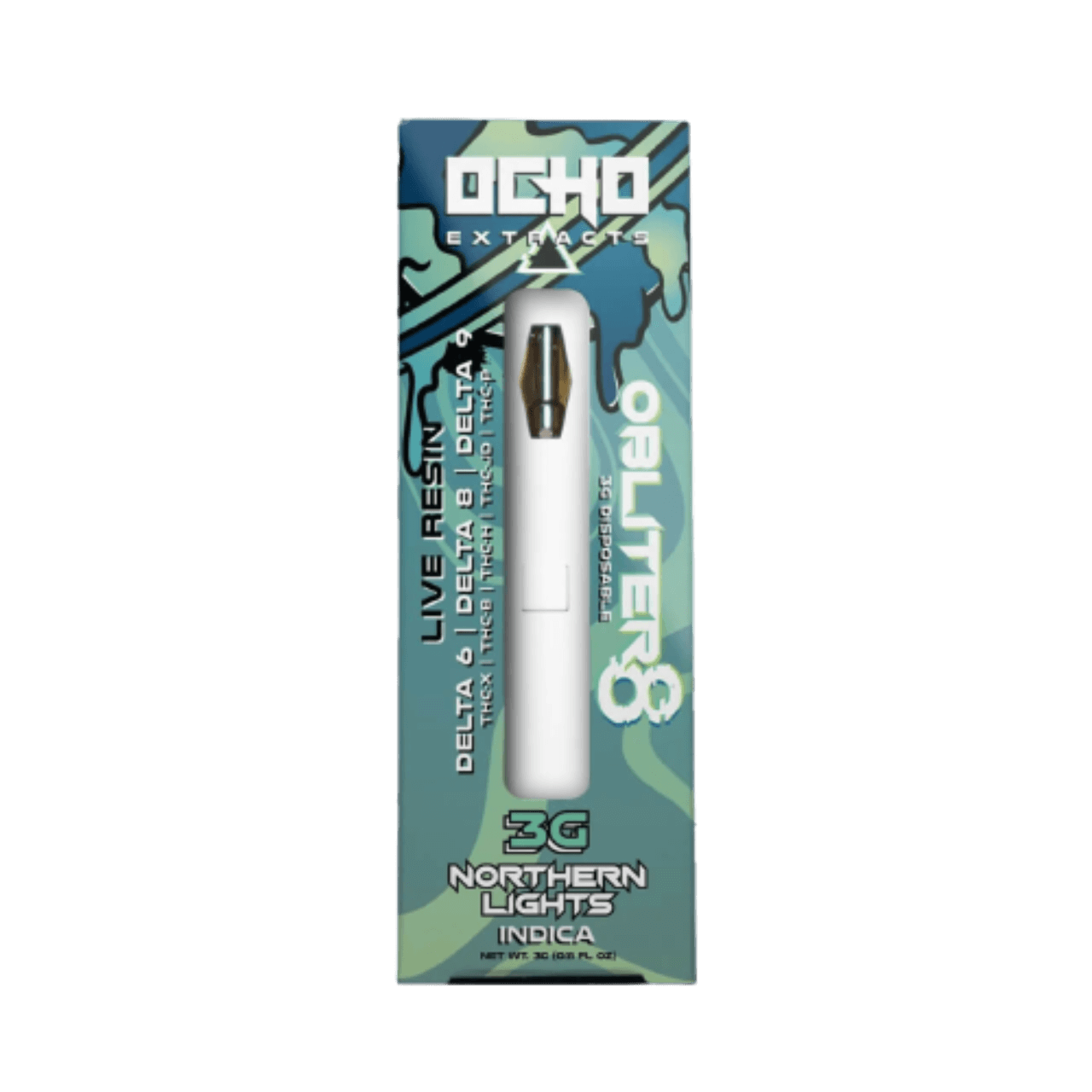 Ocho Extracts Obliter8 Delta-6 Delta-8 Delta-9 THC-B THC-H THC-JD THC-P THC-X  Live Resin 3G Disposable