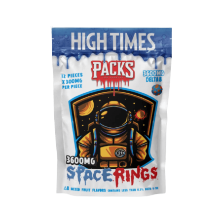 Packs High Times Delta 8 3600MG Mixed Fruit Space Rings - (12 pcs per pack)