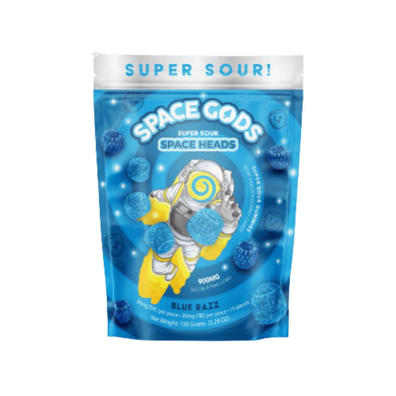 Space Gods Super Sour Space Head Delta-9 THC/CBD Gummies - 900MG