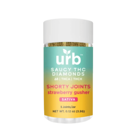 URB Saucy THC Diamonds Delta-8 THC-A THC-H Shorty Joints (Pack of 5 Joints)