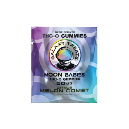Galaxy Treats Moon Babies THC-O Gummies 50 - 2 Packs (50 mg Per Pack) Display