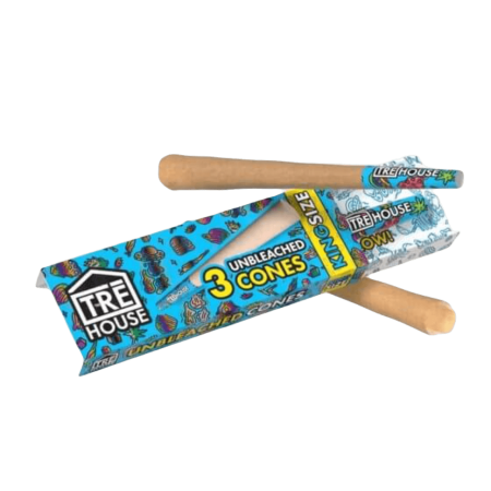 Tre House Premium Pre Roll Cones King Size Slim Unbleached - 3PK