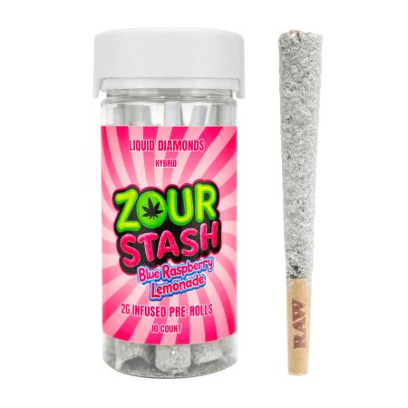 Zour Stash Liquid Diamonds Infused Preroll 2G -10 Counts