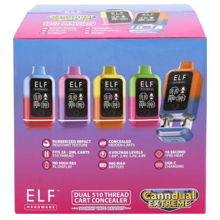 ELF CannDual Extreme 900MAH Battery - 10PK Assorted Colors ELF CannDual Extreme 900MAH Battery - 10PK Assorted Colors