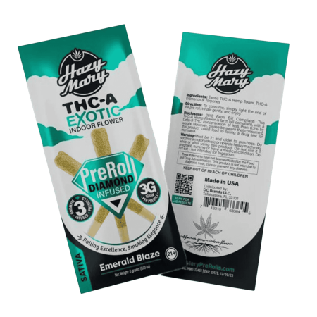 Hazy Mary Exotic Diamond Infused PreRoll 3G -3COUNT Hazy Mary Exotic Diamond Infused PreRoll 3G -3COUNT