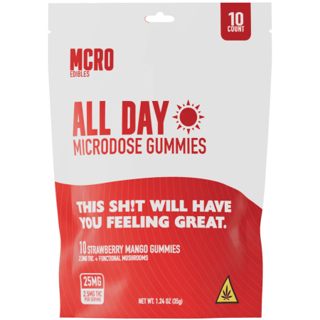 MCRO Microdose Gummies All Day 25MG - Strawberry Mango