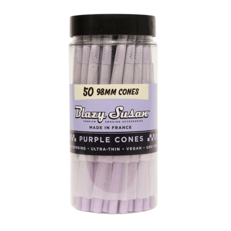 BLAZY SUSAN CONES - 98MM PURPLE JAR- 50CT