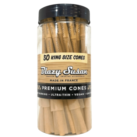 BLAZY SUSAN CONES UNBLEACHED KING SIZE JAR- 50CT