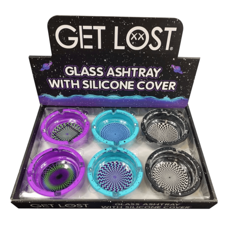 FUJIMA GLASS/SILICONE - ASHTRAY - 6CT