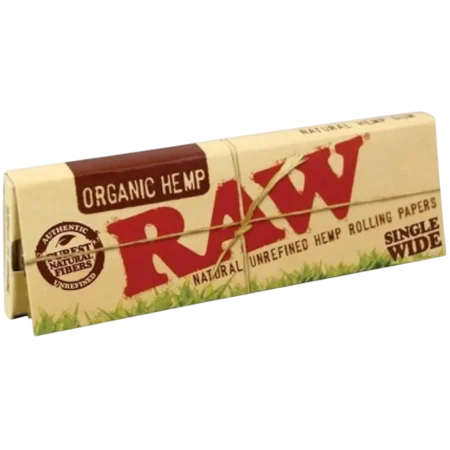 Raw Single Wide Papers 1PK-1CT Organic Hemp