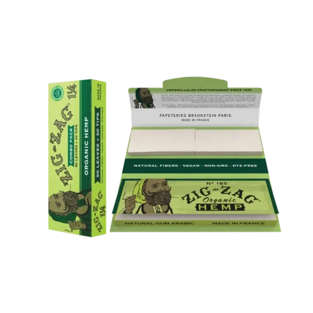Zig Zag 1-1/4 Papers Carton 1PK-50CT Organic Hemp