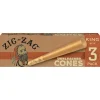 Zig Zag Cones King Size 1PK-3CT - Unbleached