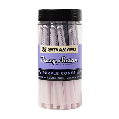 BLAZY SUSAN QUEEN SIZE CONES PURPLE JAR - 25CT