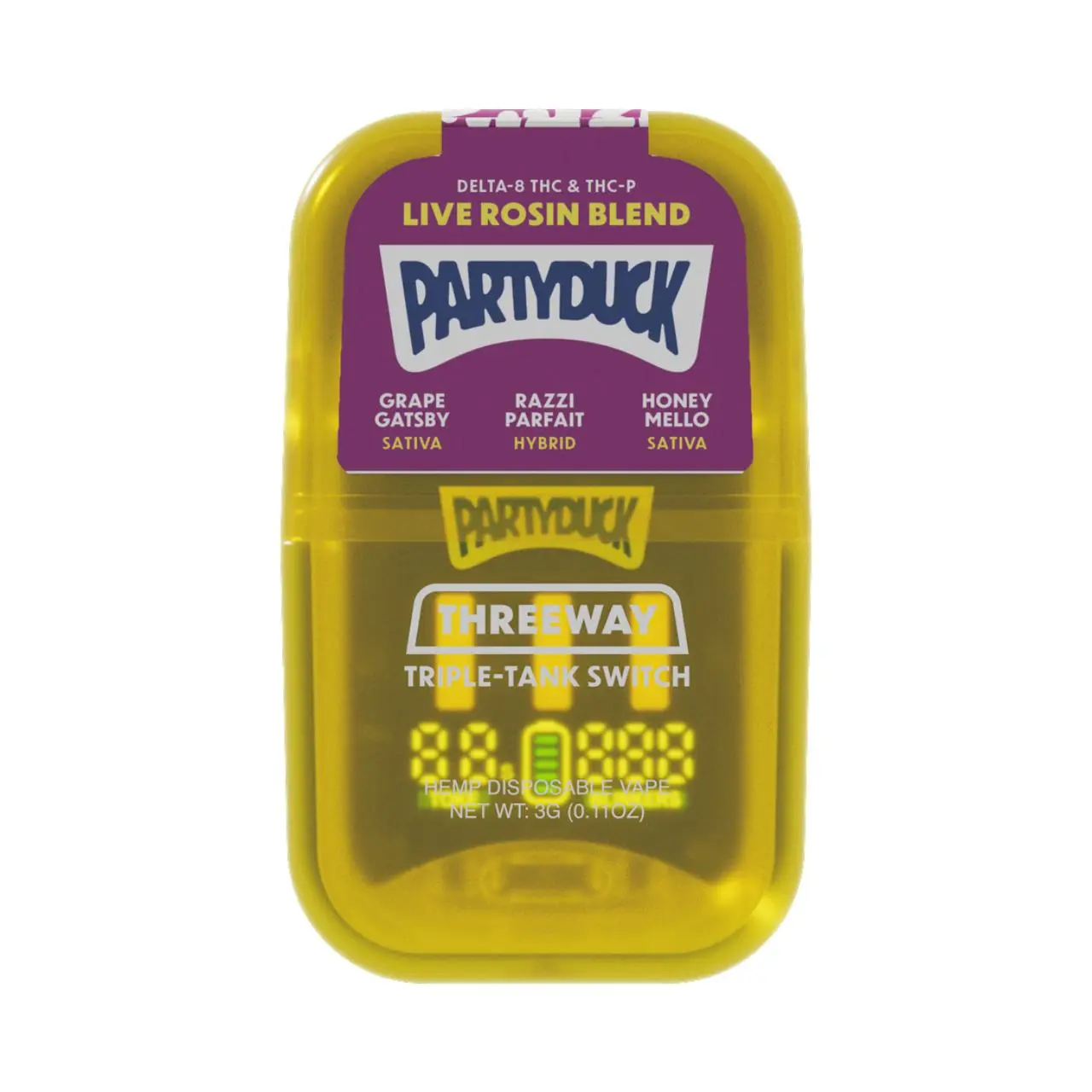 PartyDuck D8/THC-A/THC-P Live Rosin Blend switch Disposable 3G PartyDuck D8/THC-A/THC-P Live Rosin Blend switch Disposable 3G